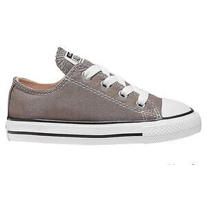 Converse Chuck Taylor All‎ Star Kids Low-Top Sneakers Shoes Gray White Size 8